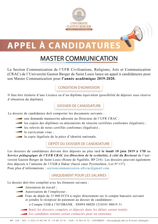 AAC masterCommunication- 2019-2020-UFR-CRAC-UGB